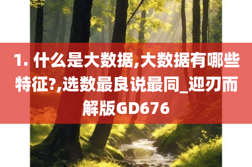 1. 什么是大数据,大数据有哪些特征?,选数最良说最同_迎刃而解版GD676