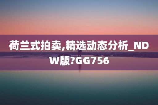 荷兰式拍卖,精选动态分析_NDW版?GG756