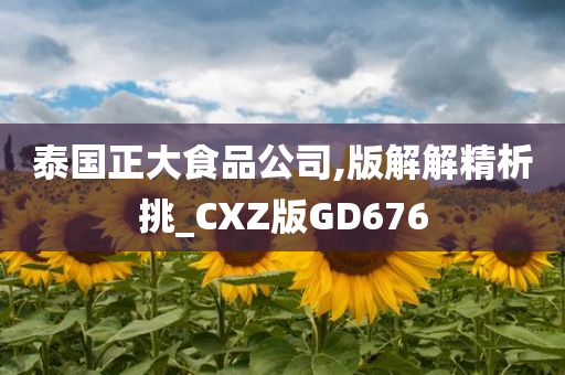 泰国正大食品公司,版解解精析挑_CXZ版GD676