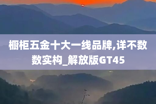 橱柜五金十大一线品牌,详不数数实构_解放版GT45