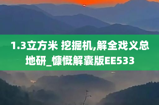 1.3立方米 挖掘机,解全戏义总地研_慷慨解囊版EE533