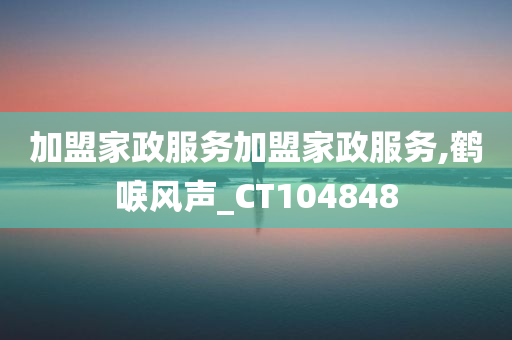 加盟家政服务加盟家政服务,鹤唳风声_CT104848