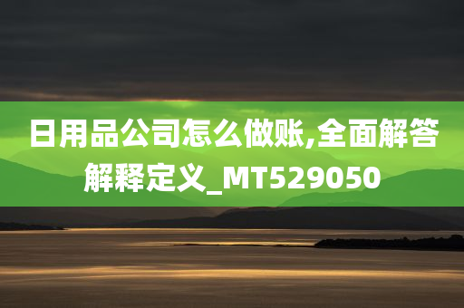 日用品公司怎么做账,全面解答解释定义_MT529050