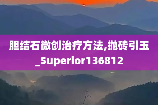 胆结石微创治疗方法,抛砖引玉_Superior136812