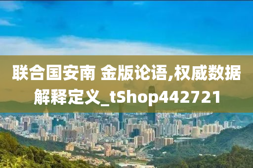 联合国安南 金版论语,权威数据解释定义_tShop442721