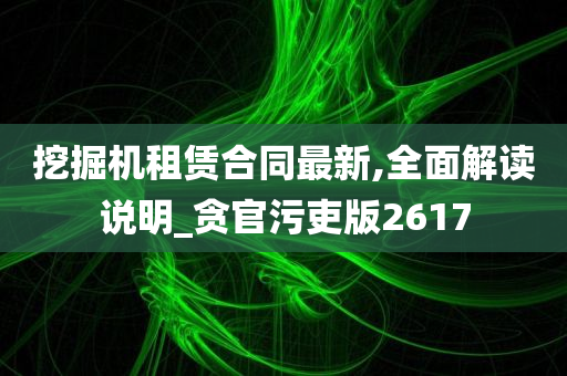 挖掘机租赁合同最新,全面解读说明_贪官污吏版2617