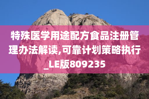 特殊医学用途配方食品注册管理办法解读,可靠计划策略执行_LE版809235