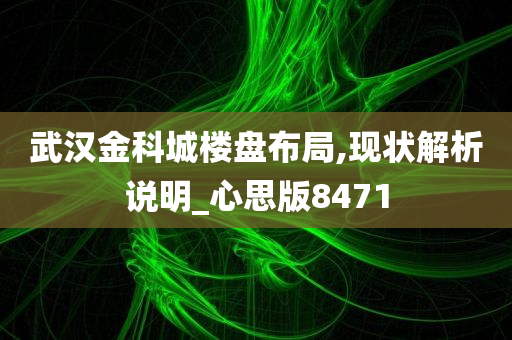 武汉金科城楼盘布局,现状解析说明_心思版8471