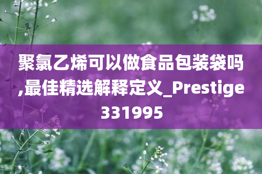 聚氯乙烯可以做食品包装袋吗,最佳精选解释定义_Prestige331995