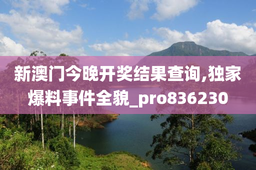 新澳门今晚开奖结果查询,独家爆料事件全貌_pro836230