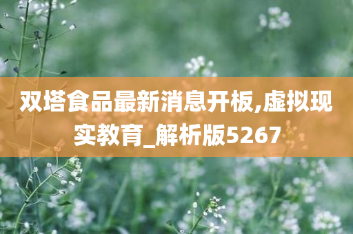 双塔食品最新消息开板,虚拟现实教育_解析版5267