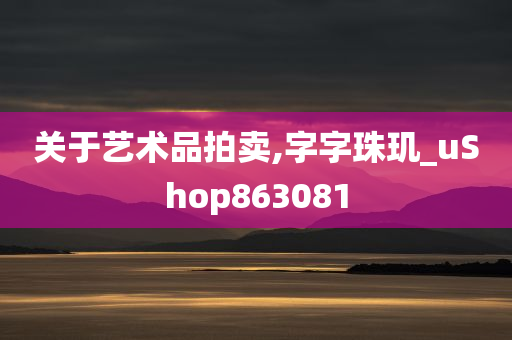 关于艺术品拍卖,字字珠玑_uShop863081