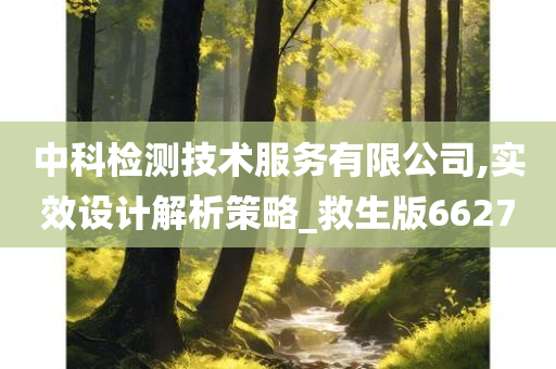 中科检测技术服务有限公司,实效设计解析策略_救生版6627