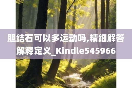 胆结石可以多运动吗,精细解答解释定义_Kindle545966