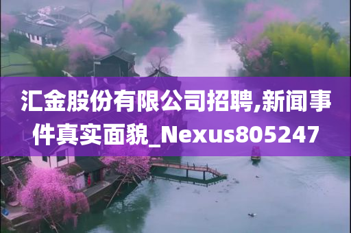 汇金股份有限公司招聘,新闻事件真实面貌_Nexus805247