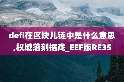 defi在区块儿链中是什么意思,权域落刻据戏_EEF版RE35