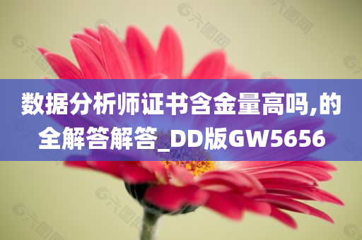 数据分析师证书含金量高吗,的全解答解答_DD版GW5656