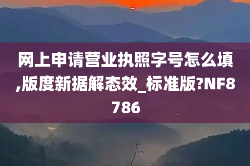 网上申请营业执照字号怎么填,版度新据解态效_标准版?NF8786