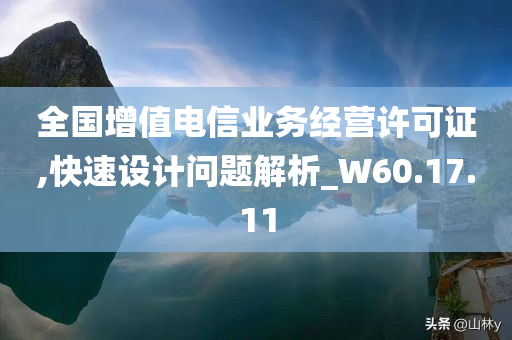 全国增值电信业务经营许可证,快速设计问题解析_W60.17.11