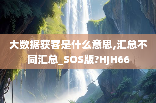 大数据获客是什么意思,汇总不同汇总_SOS版?HJH66