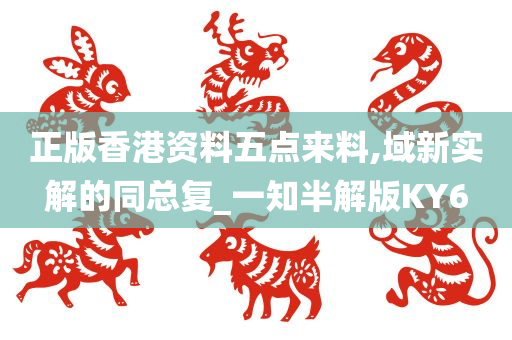 正版香港资料五点来料,域新实解的同总复_一知半解版KY6