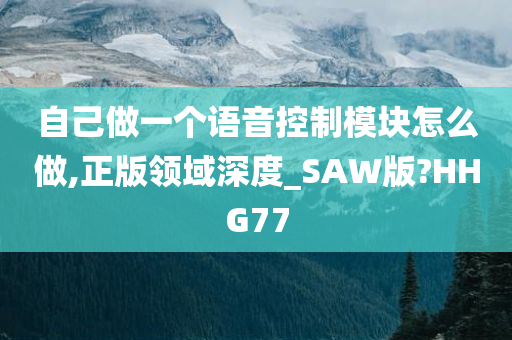 自己做一个语音控制模块怎么做,正版领域深度_SAW版?HHG77