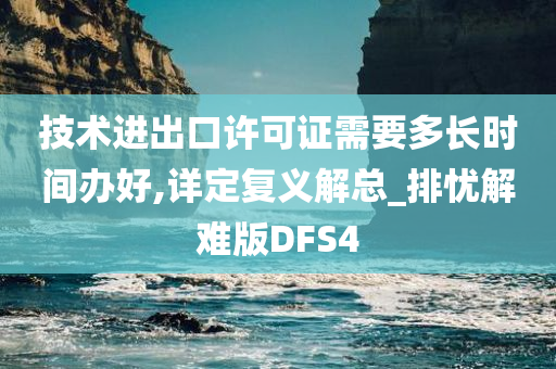 技术进出口许可证需要多长时间办好,详定复义解总_排忧解难版DFS4