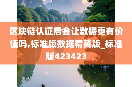 区块链认证后会让数据更有价值吗,标准版数据精英版_标准版423423