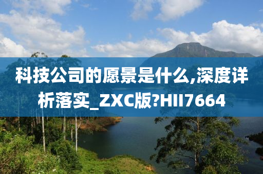 科技公司的愿景是什么,深度详析落实_ZXC版?HII7664