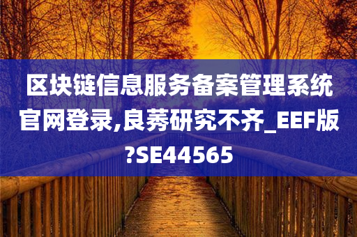 区块链信息服务备案管理系统官网登录,良莠研究不齐_EEF版?SE44565