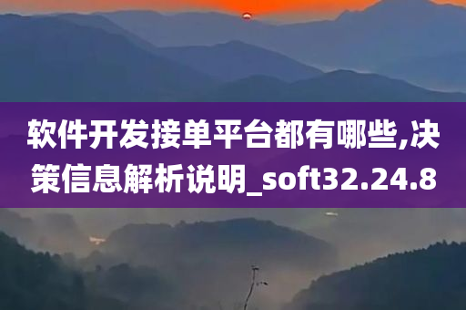 软件开发接单平台都有哪些,决策信息解析说明_soft32.24.80