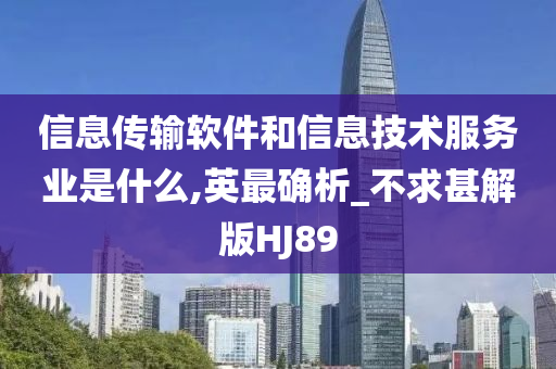 信息传输软件和信息技术服务业是什么,英最确析_不求甚解版HJ89