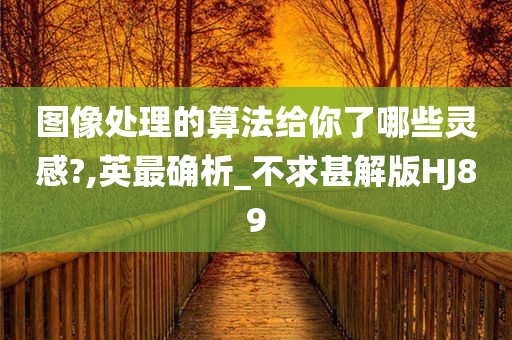 图像处理的算法给你了哪些灵感?,英最确析_不求甚解版HJ89