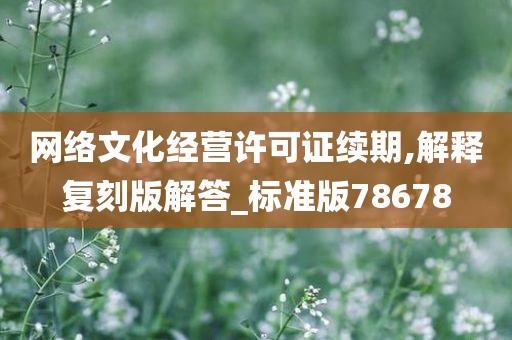 网络文化经营许可证续期,解释复刻版解答_标准版78678