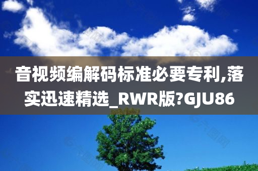 音视频编解码标准必要专利,落实迅速精选_RWR版?GJU86