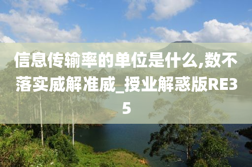 信息传输率的单位是什么,数不落实威解准威_授业解惑版RE35