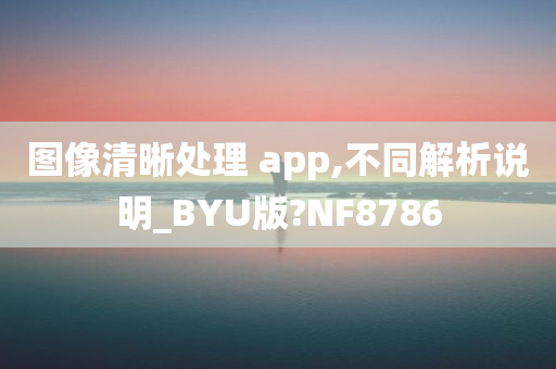 图像清晰处理 app,不同解析说明_BYU版?NF8786