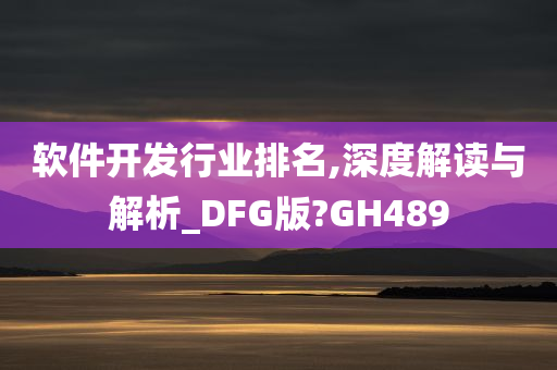 软件开发行业排名,深度解读与解析_DFG版?GH489