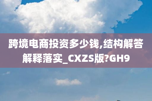 跨境电商投资多少钱,结构解答解释落实_CXZS版?GH9