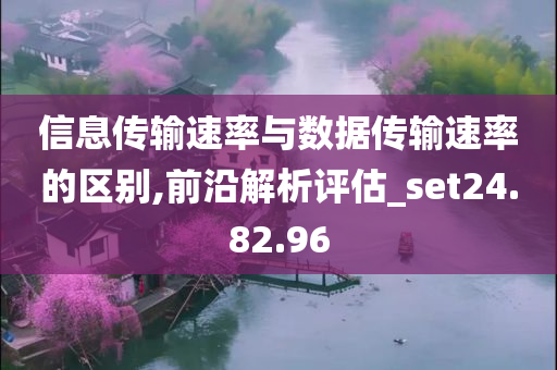 信息传输速率与数据传输速率的区别,前沿解析评估_set24.82.96