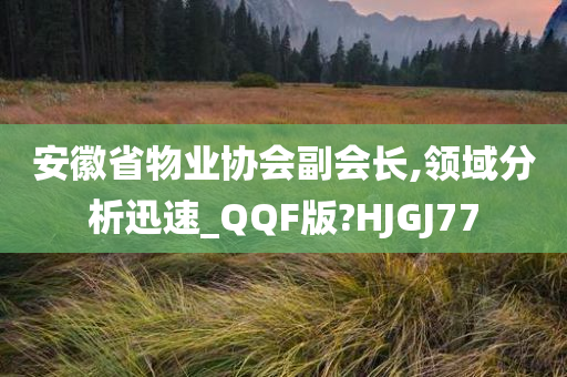 安徽省物业协会副会长,领域分析迅速_QQF版?HJGJ77