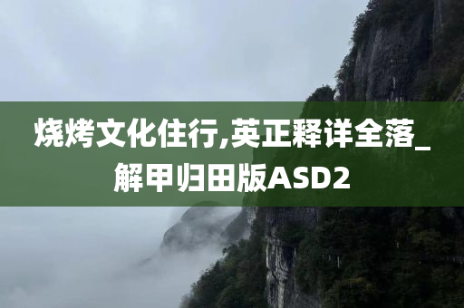 烧烤文化住行,英正释详全落_解甲归田版ASD2