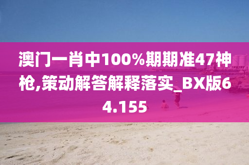 澳门一肖中100%期期准47神枪,策动解答解释落实_BX版64.155