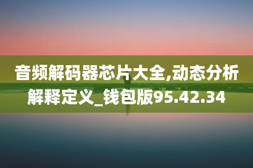 音频解码器芯片大全,动态分析解释定义_钱包版95.42.34