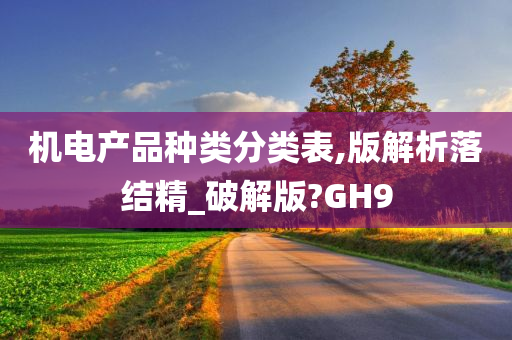 机电产品种类分类表,版解析落结精_破解版?GH9