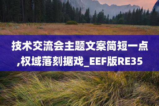 技术交流会主题文案简短一点,权域落刻据戏_EEF版RE35