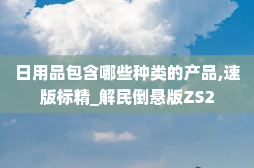 日用品包含哪些种类的产品,速版标精_解民倒悬版ZS2