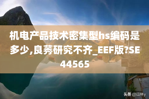 机电产品技术密集型hs编码是多少,良莠研究不齐_EEF版?SE44565