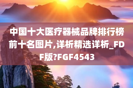 中国十大医疗器械品牌排行榜前十名图片,详析精选详析_FDF版?FGF4543