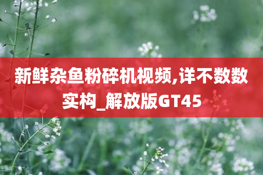 新鲜杂鱼粉碎机视频,详不数数实构_解放版GT45